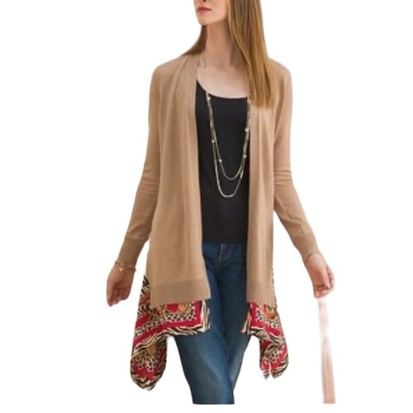 Chico's fabulously scarf hem‎ long cardigan size 12 NWT - Picture 1 of 14